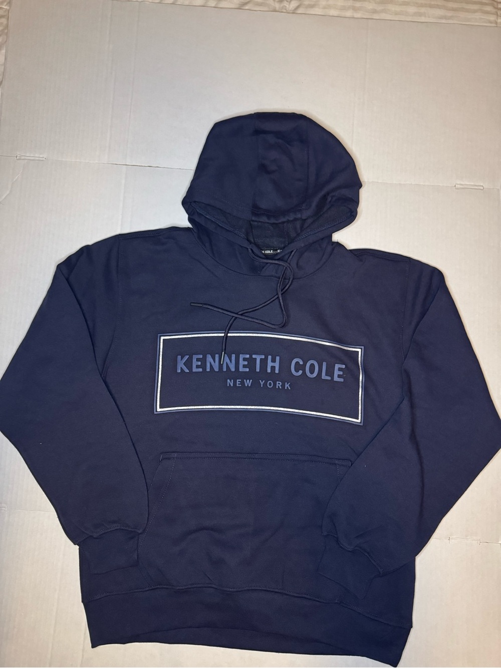 Kenneth Cole Navy Logo Crewneck Hoodie